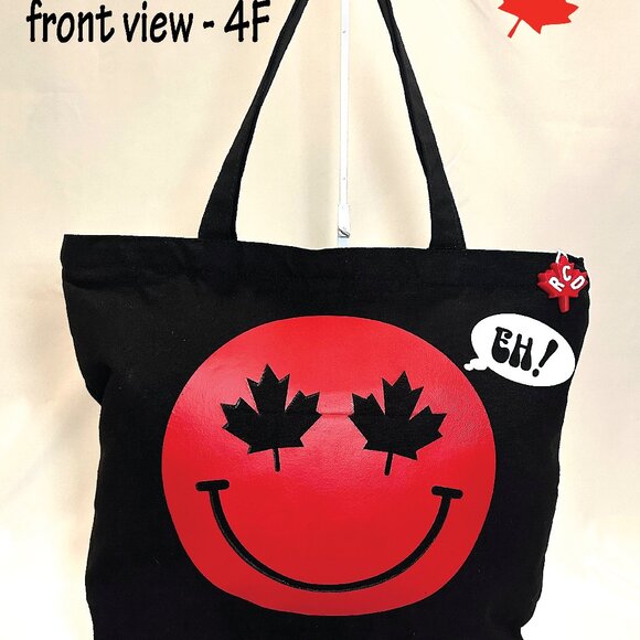 New Custom Designed "CARRY & GO" Large Canvas Tote Bags With Funny Canadiana Gra - Picture 10 of 16